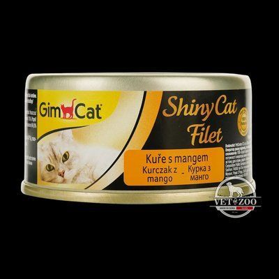 Вологий корм GimCat Shiny Cat Filet для котів, курка та манго, 70 г G-412979/413792 фото