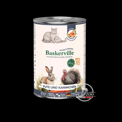 BASKERVILLE FOS Holistic Вологий корм для кошенят та кішок у період лактації (з індичкою та кроликом) 400 г 104217 фото