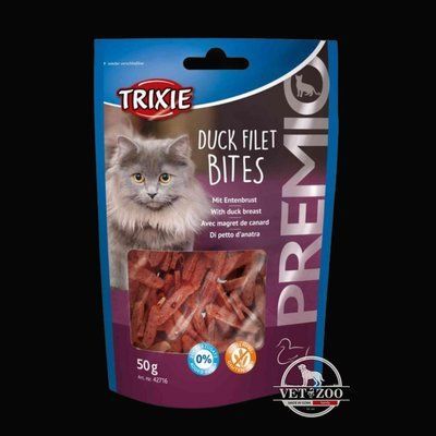 Ласощі Trixie Premio Duck Filet Bites для котів, з сушеного філе качки, 50 г 42716 фото