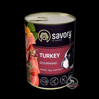 Вологий корм для дорослих собак Savory з індичкою 400г 30501; 30518 фото