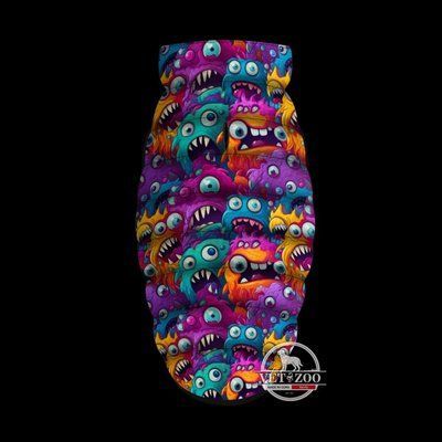 Курточка для собак WAUDOG Clothes, малюнок "Зубасті монстри", S40 406-4048 фото