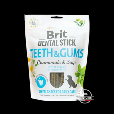 Ласощі для собак Brit Dental Stick Teeth & Gums здорові ясна та зуби, ромашка і шавлія, 7 шт, 251 г 112102 фото